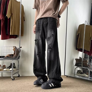 美式高街破洞牛仔裤男  B9101 P45图片