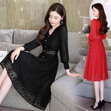 2022春季新款时尚气质蕾丝连衣裙，女装连衣裙，金典明美