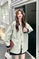 现货撞色刺绣宽松外套女2C052-7230-P155-K228，女装风衣，2C052