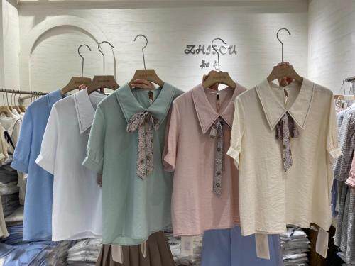 复古风短袖衬衫，女装衬衫，知否