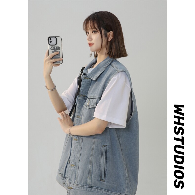 牛仔马甲潮男2025年春秋潮牌宽松无袖坎肩夹克工装外套MJ111-P50，男装背心/马甲，星座1103-3