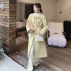 新款现货外套羊毛大呢小个子小香风韩版时髦毛呢外套系带独特赫本，女装毛呢外套，浙宝193A