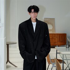 港风成分96%聚酯纤维4%氨纶满天星西服男西装男XF77871P85控138，男装西服套装，星座227-7