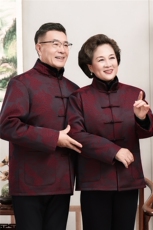 主推现货中老年婚宴喜庆唐装冬加绒可拆卸内胆爷爷风唐装外套，男装民族服装，钱塘723