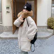 现货新款加厚羊羔毛内胆派克服带毛领25133P235K348，女装短外套，2D035