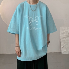 亚麻冰丝短袖t恤男大码棉麻五分袖YT26302-P30，男装T恤，电商A040
