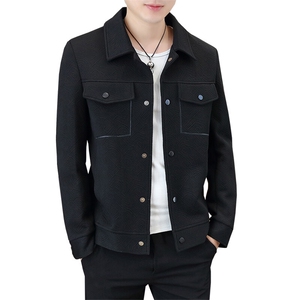 秋季新款商务休闲高品质简约韩版潮流翻领夹克外套上衣7910P110图片