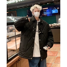 羽绒棉服男款冬季美式轻薄棉衣外套男生菱形格DW90P85，男装棉衣，星座1116-2