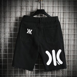 XZ103A-D032-P38-限价58砖墙日系大码破洞牛仔短裤肥仔，男装牛仔裤，星座103A