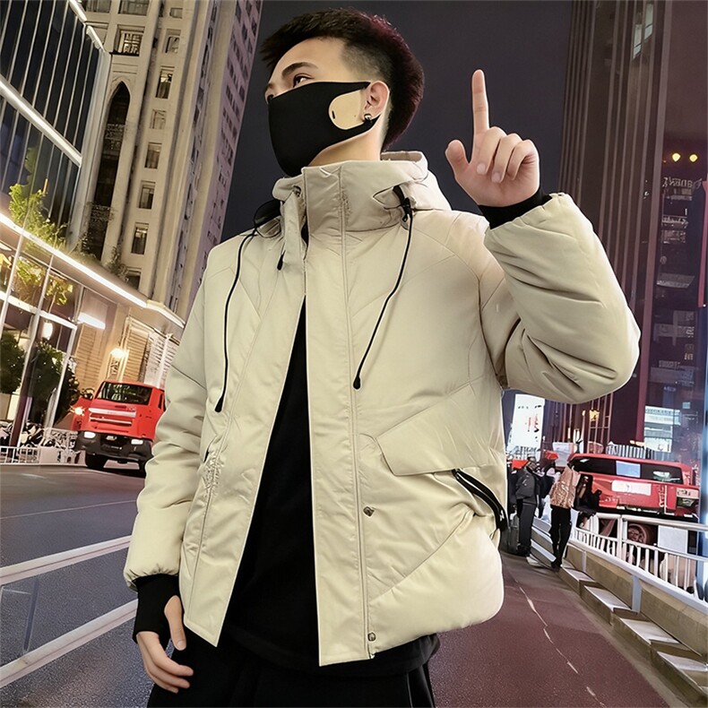 B07/P108控148冬季潮牌解构连帽工装式冲锋衣棉衣外套男白首1,男装夹克,星座305B