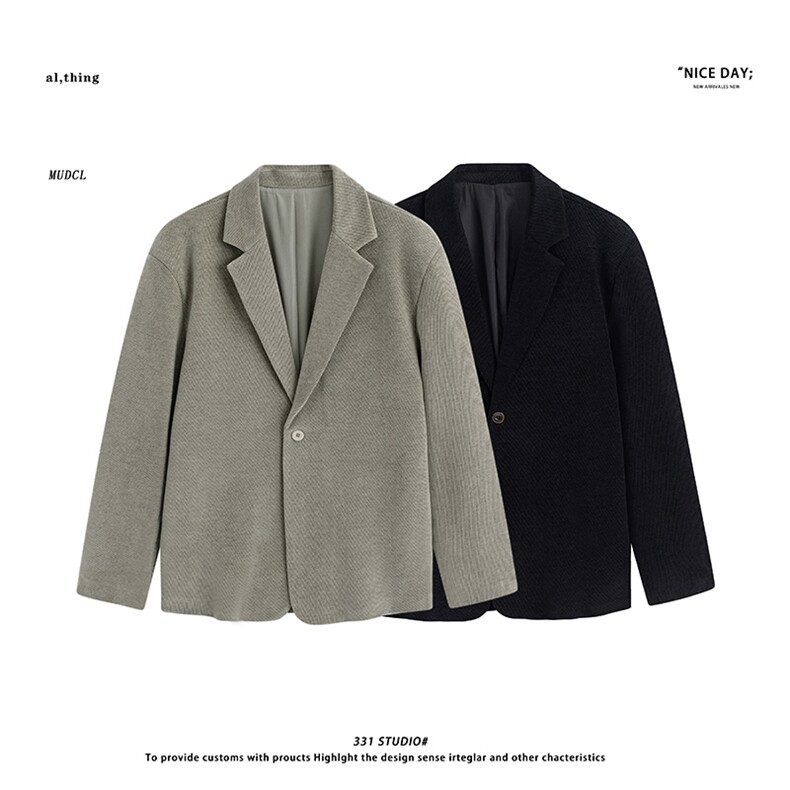 平铺~春季简约肌理感面料休闲西装外套YJ6016/P115，男装西服套装，电商B331