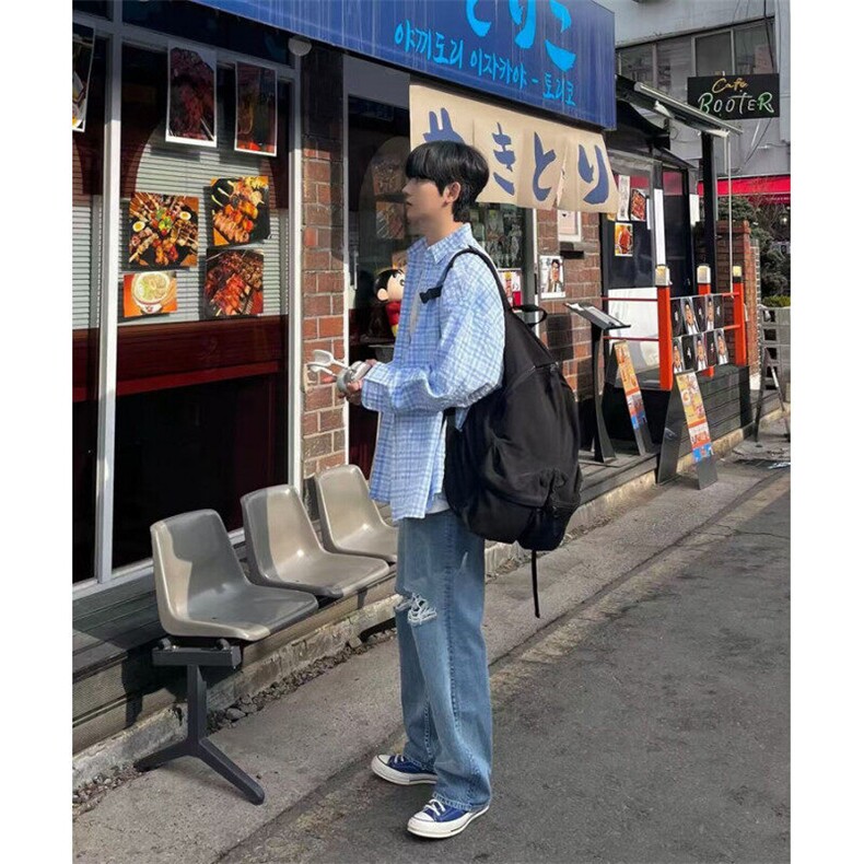 格纹衬衫美式复古开衫男宽松上衣高街潮CY0021P50,男装衬衫,星座1004（原星座815-3）