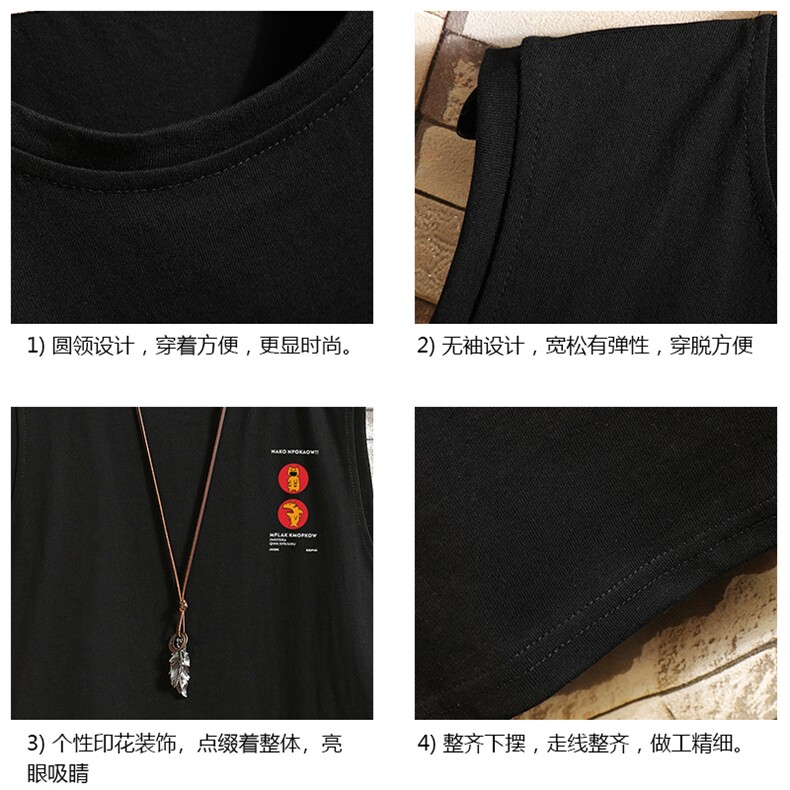 BX25093-P20港风运动汗背心男大码汗衫男无袖T恤男砖墙挂拍,男装T恤,电商A040A