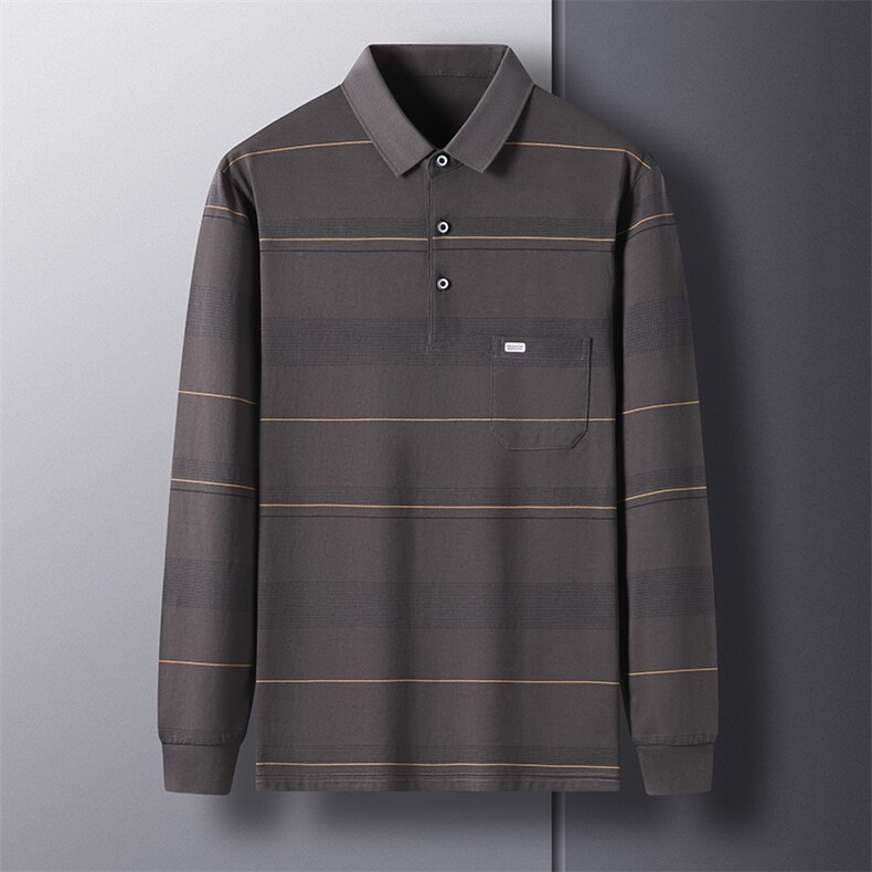 AG2607钱塘2020-3长袖新款潮品质休闲高档T恤男中年polo衫P55,男装T恤,钱塘207-3