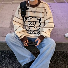 美式圆领毛衣男慵懒风休闲针织衫M5581P48，男装针织衫/毛衣，星座1116-2