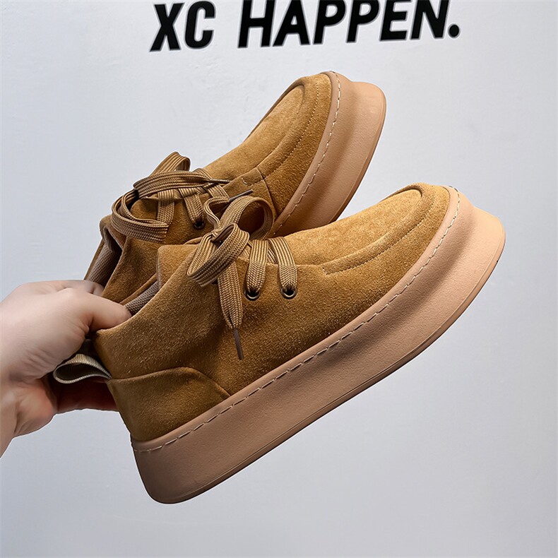 X4232-185新款男韩版潮流马丁靴英伦复古磨砂皮厚底工装板鞋，男装工装外套，星座1407-3