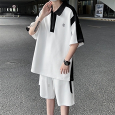 夏季男装套装短袖T恤休闲短裤两件套潮TZ011-P53，男装休闲套装，星座308B-1