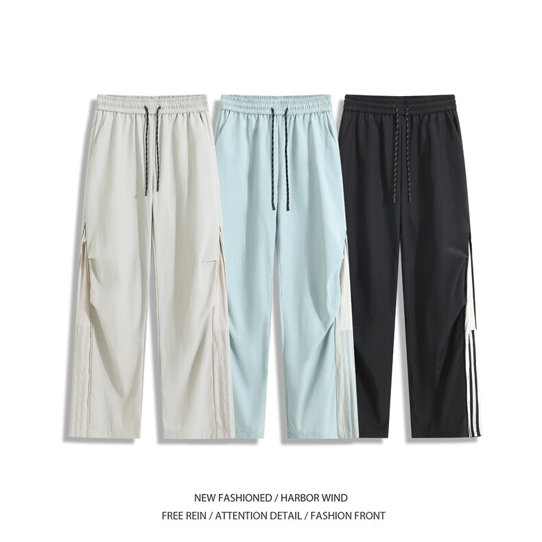 夏季新款美式三条杠拉链设计感速干休闲裤B315-K25422-特p35控68,男装休闲裤,电商B315