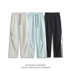 夏季新款美式三条杠拉链设计感速干休闲裤B315-K25422-特p35控68，男装休闲裤，电商B315