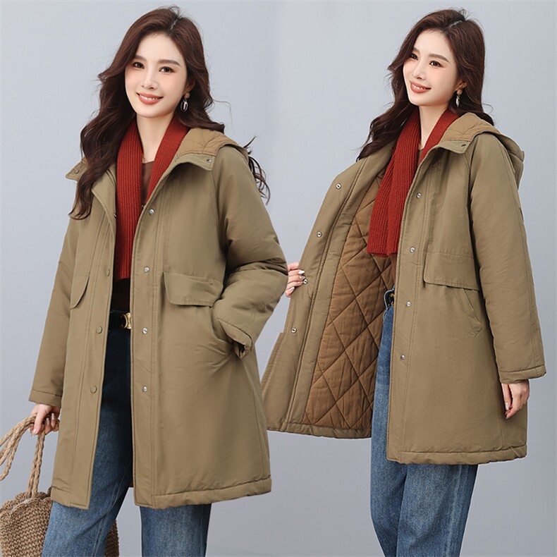 2023冬装新款中长款派克服加厚棉衣，女装派克服，小林双子