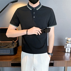6602-P58翻领polo衫男ins短袖t恤新款夏季痞帅半袖-3控78，男装Polo衫，星座603-2