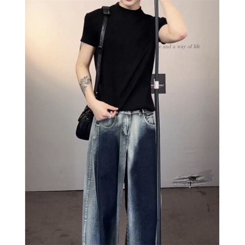 现货！龙叨叨抖音拼接T恤抖音得物可送样-EX50524-特p25,男装T恤,电商A061