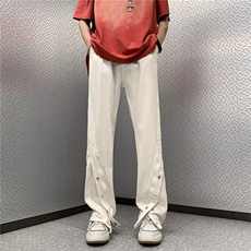 渐变色牛仔裤男潮欧美高街裤小众设计感复古排扣工装裤RK507-P57，男装牛仔裤，星座412