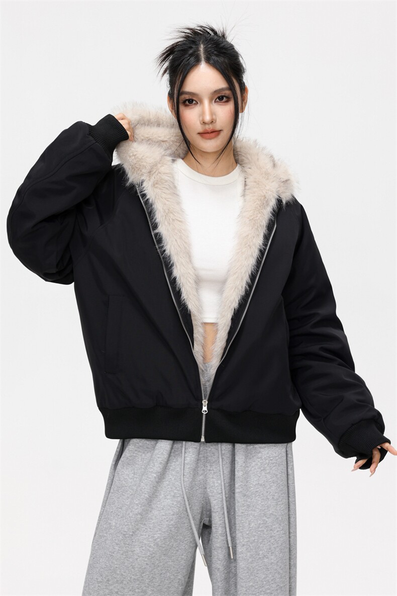 2025日系冬季大毛领保暖防风棉衣派克服外套男女同款XY2524-P85,男装棉衣,星座717
