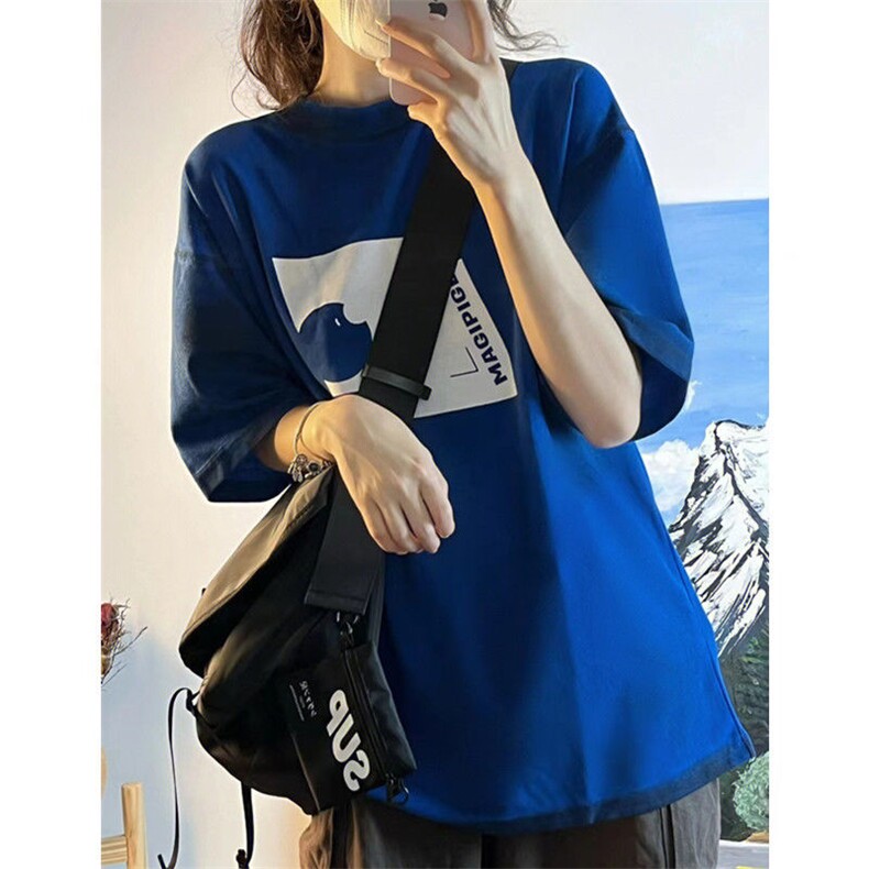 T0657-P25克莱因蓝超显白纯棉印花短袖男女款文艺小众上衣,男装T恤,星座617A-2