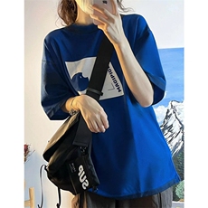 T0657-P25克莱因蓝超显白纯棉印花短袖男女款文艺小众上衣，男装T恤，星座617A-2