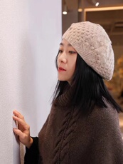 秋冬季新款山羊绒帽子柔软舒适保暖针织毛线帽，帽子，五色羊羊绒