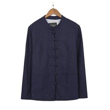 春秋装唐装汉服棉麻外套青年复古亚麻夹克男钱塘6005-6082-P90，男装夹克，星座1112-5（原712-5）