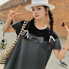 欧洲站2025夏装新款宽松显瘦胖MM时尚T恤裙休闲假两件连衣裙女潮，女装连衣裙，帛香坊