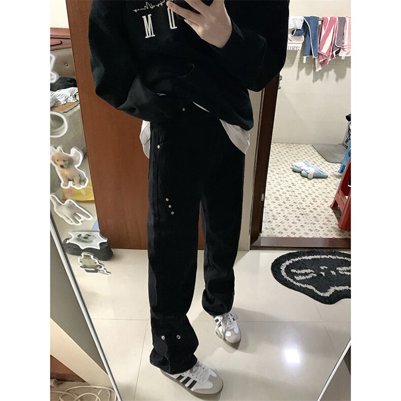 B221美式ins高街暗黑小众个性铆钉小脚牛仔裤LK23142-P65控88,男装牛仔裤,电商B221