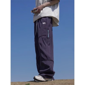 户外登山速干冲锋裤男潮牌机能风侧拉链休闲裤高街百搭痞帅运动裤图片
