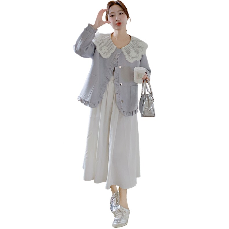 小香风蕾丝娃娃领外套女2025春季新款小个子甜美减龄超好看短上衣,女装短外套,2C057