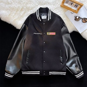 潮旗帜贴布棒球服外套男女春季美式高街上衣W6451-P65图片