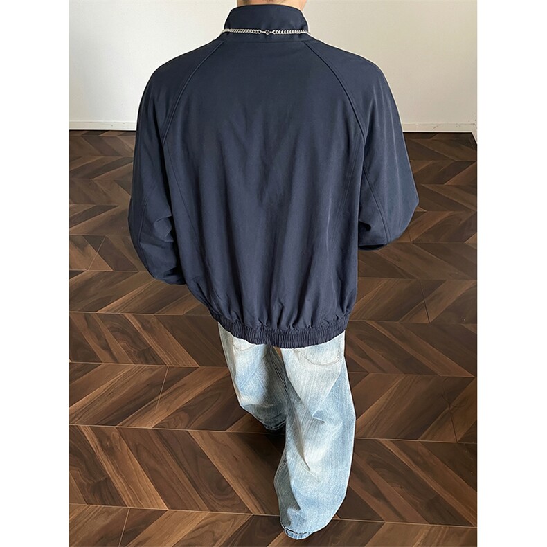 高品质春装新款老钱风美式高街解构立领棒球服飞行夹克休闲外套潮,男装夹克,电商A486