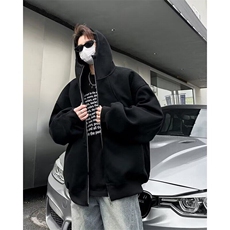 美式解构连帽外套男秋冬新款潮牌设计感拼接卫衣加绒痞帅情侣帽衫，男装卫衣，星座601-1