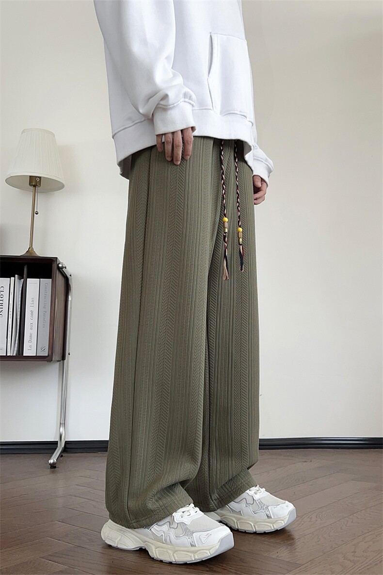 703-K326-P48加绒P58秋冬季麦穗纹提花细线直筒裤M-5XL,男装卫衣,星座703
