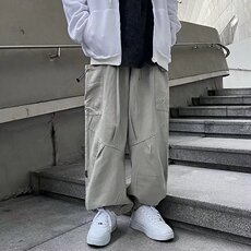 阔腿工装裤男潮牌ins嘻哈坠感长裤纯棉休闲裤A528P38，男装休闲裤，星座1116-2