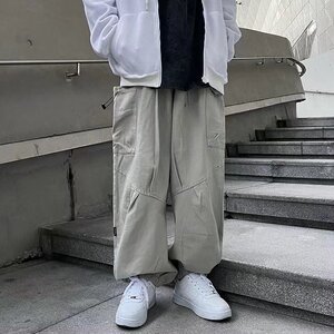 阔腿工装裤男潮牌ins嘻哈坠感长裤纯棉休闲裤A528P38图片