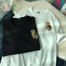 短袖t恤男夏季简约植绒刺绣半袖男女重磅潮牌休闲五分袖体恤-DT55，男装T恤，星座601-2