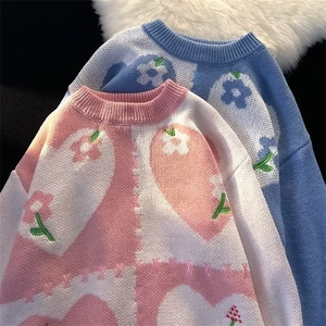 感圆领毛衣男女慵懒风休闲针织衫MY706P40图片