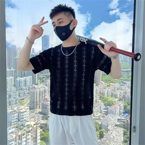 男士圆领轻薄T恤夏季修身短袖痞帅上衣休闲时尚针织衫 T119图片