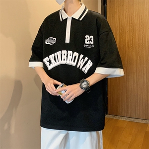 1港风polo衫男潮大码M-5XL情侣风翻领短袖T恤DP7741P45控68图片