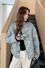 新中式风两面穿碎花皮衣外套女秋季2025新款巨好看休闲减龄夹克，女装皮衣，2C218