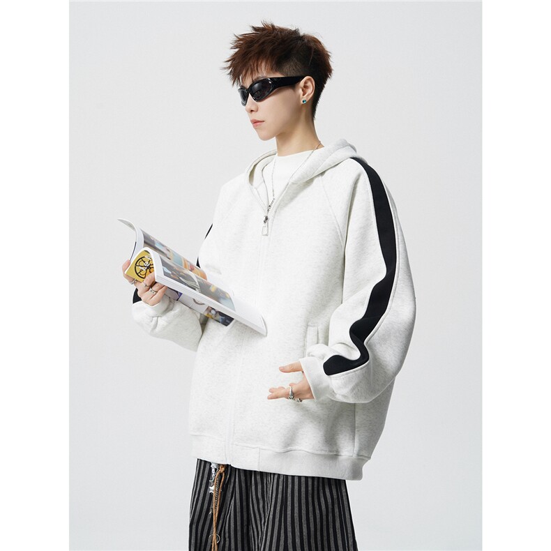重磅拼色男女连帽卫衣特P60M-3XL,男装卫衣,电商B325