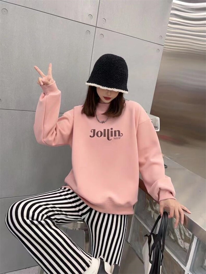 简单休闲加绒卫衣泽妤，女装卫衣/绒衫，泽妤