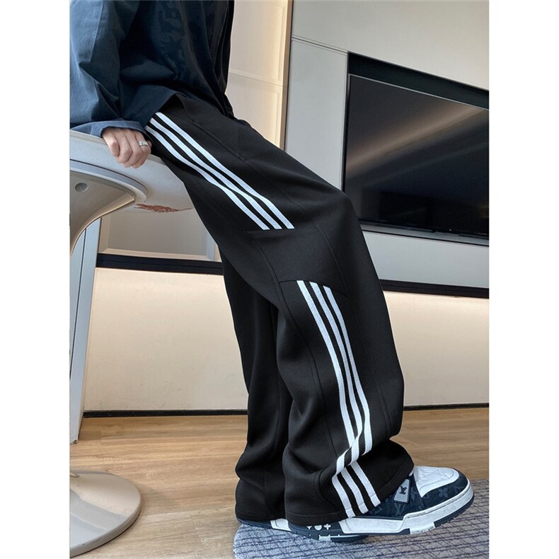 有货。三条杠卫裤男裤子直筒运动休闲长裤K6892-P36，男装休闲裤，星座412-3